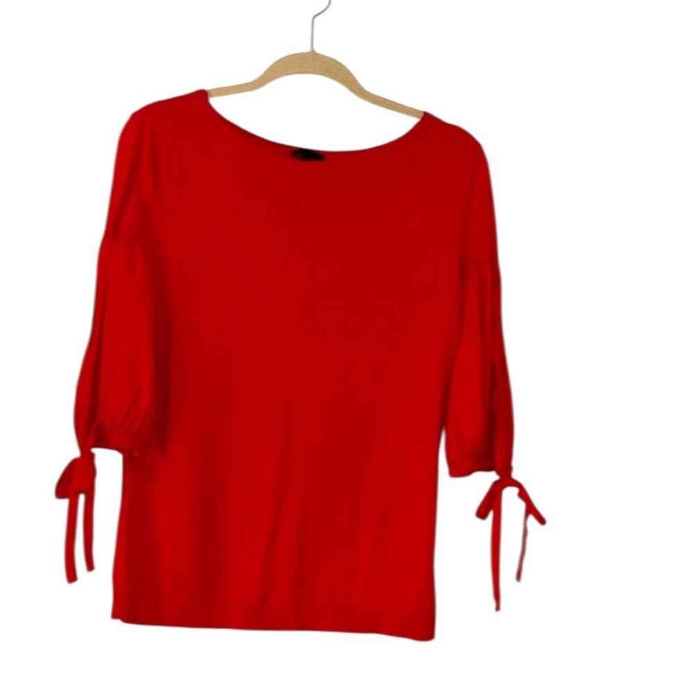 Talbots Vibrant Shade of Watermelon light weight sweater with Tie Sleeves